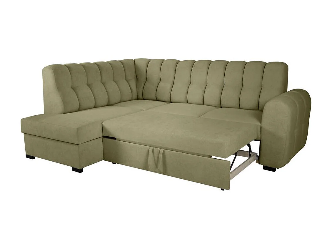 Canapé-lit ECKSCHLAFSOFA Zoja gauche vert