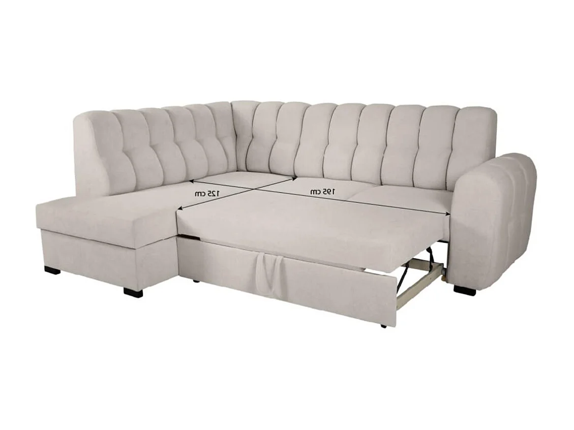 Canapé-lit ECKSCHLAFSOFA Zoja gauche vert