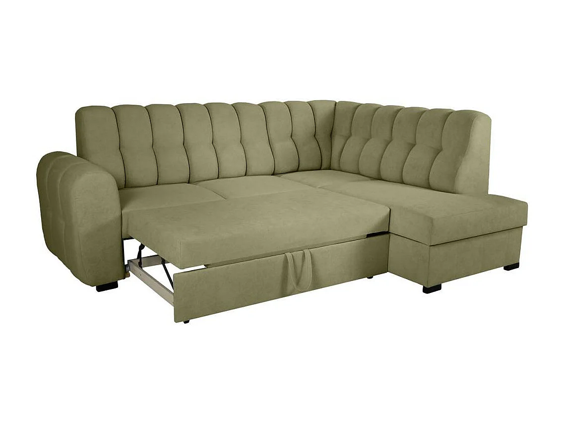 Canapé-lit ECKSCHLAFSOFA Zoja droit vert