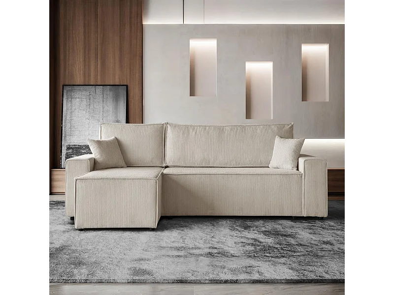 HOEKBANK met slaapfunctie Hektor beige