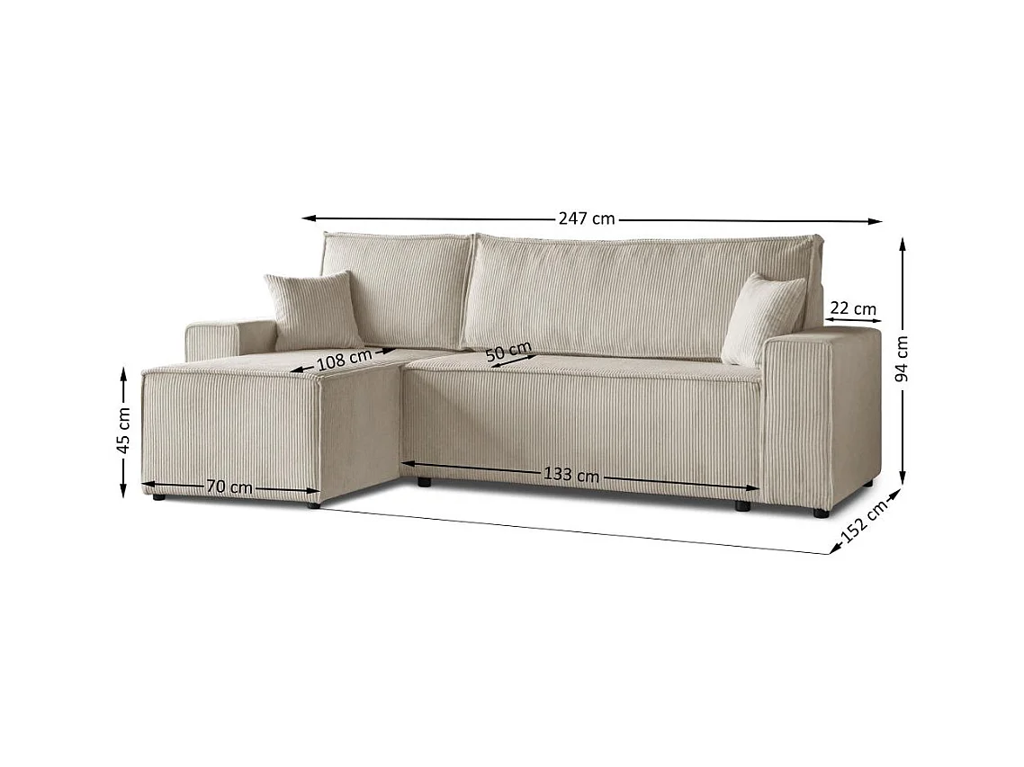 CANAPE AVEC FONCTION LIT Hektor beige