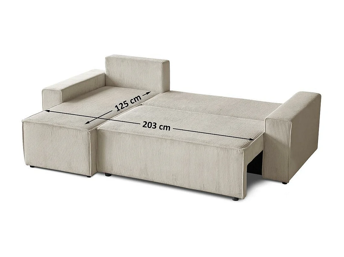 ECKSCHLAFSOFA mit Schlaffunktion Hektor beige