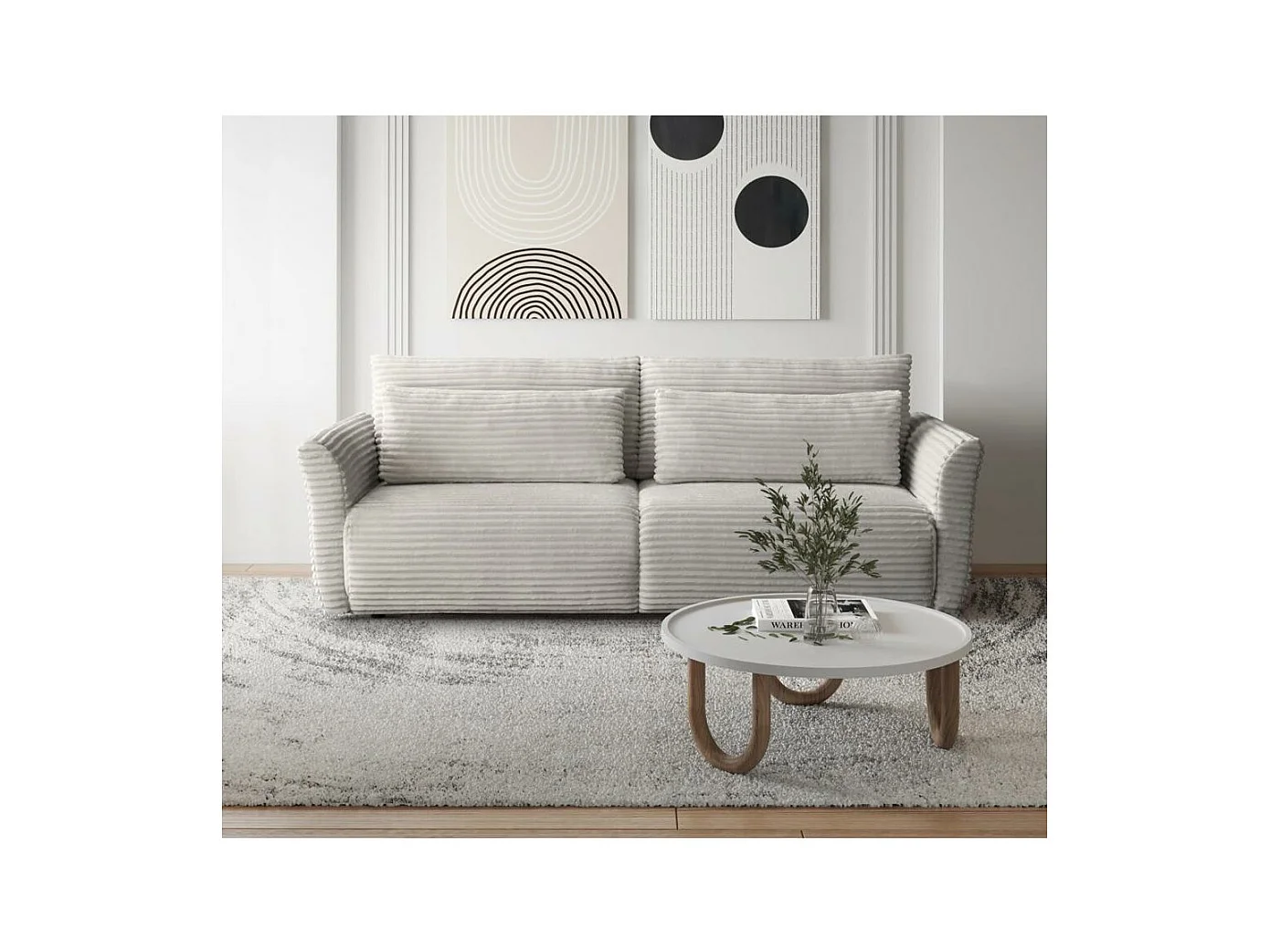 CANAPE-lit Samir 3 places beige