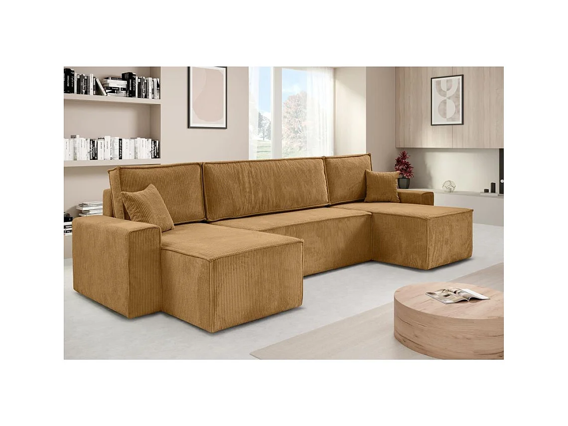 WOHNLANDSCHAFT Hektor U mit Schlaffunktion gelb