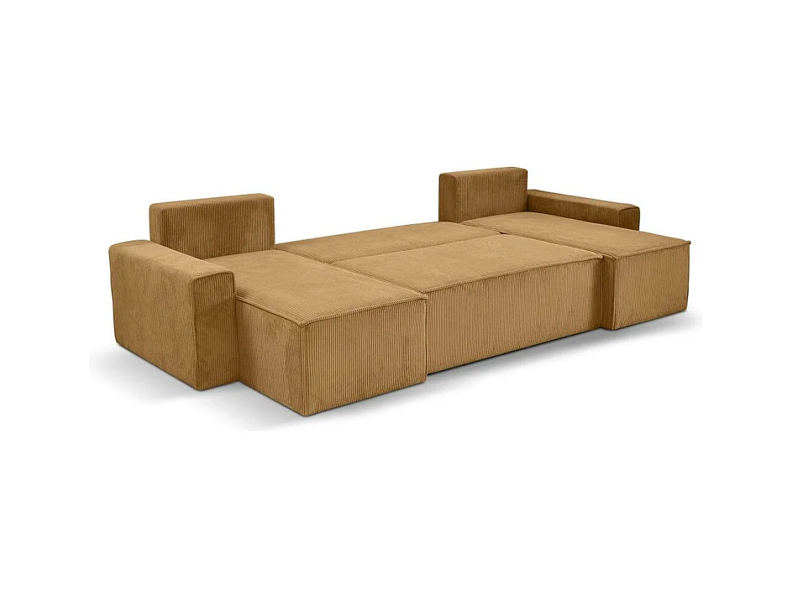 WOHNLANDSCHAFT Hektor U mit Schlaffunktion gelb