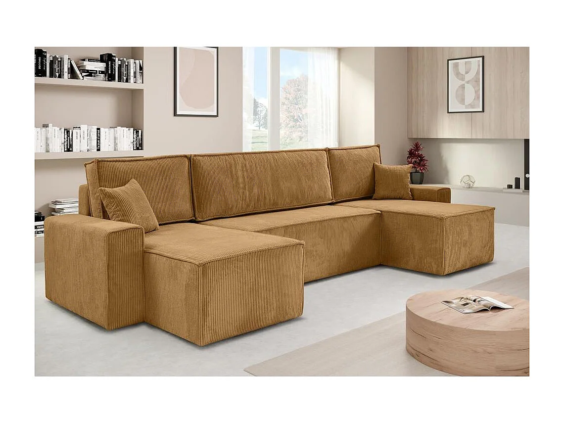 WOHNLANDSCHAFT Hektor U mit Schlaffunktion gelb