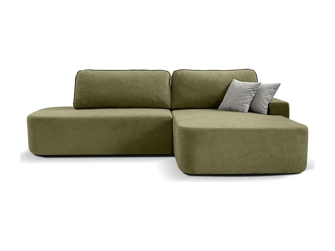 ECKSCHLAFSOFA Gavi grün velours rechts