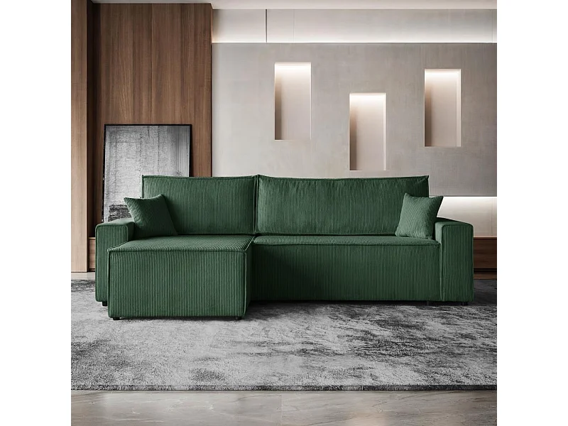 ECKSCHLAFSOFA mit Schlaffunktion Hektor dunkelgrün