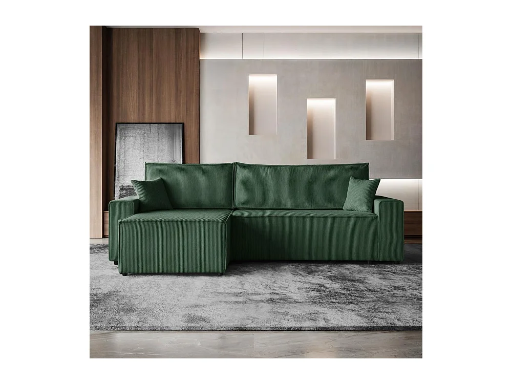 ECKSCHLAFSOFA mit Schlaffunktion Hektor dunkelgrün