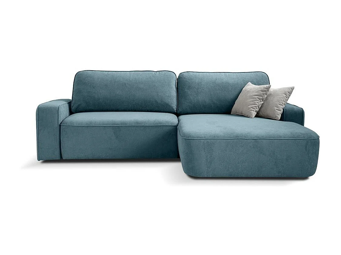 ECKSCHLAFSOFA Torre blau velours rechts