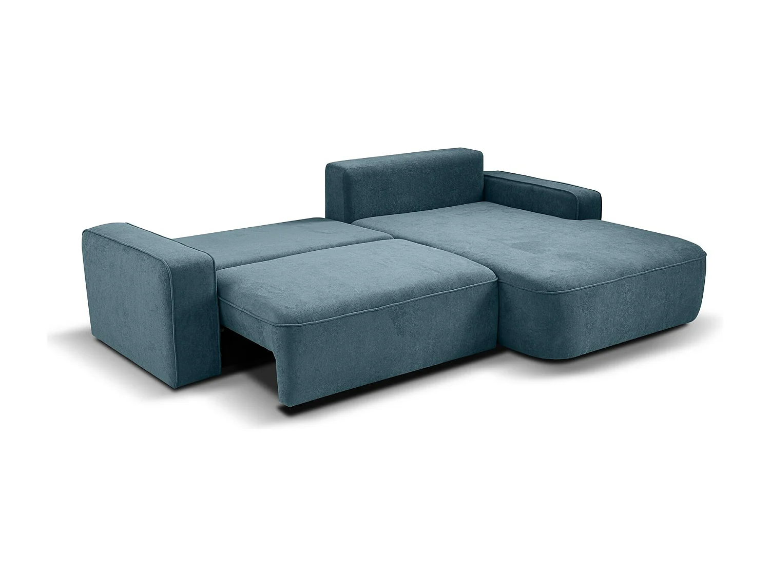 HOEKBANK Torre blauw fluweel rechts