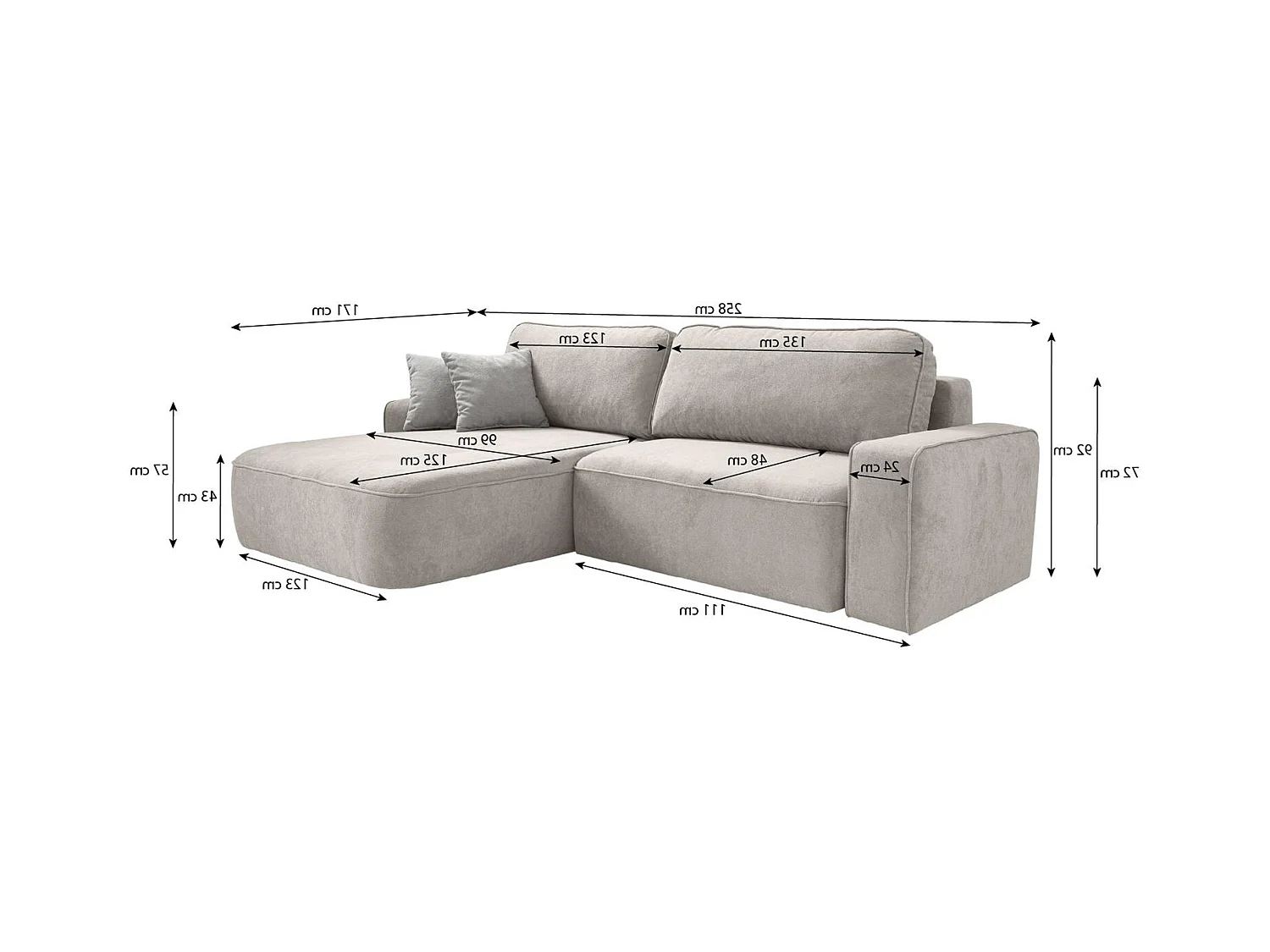 ECKSCHLAFSOFA Torre gelb velours links