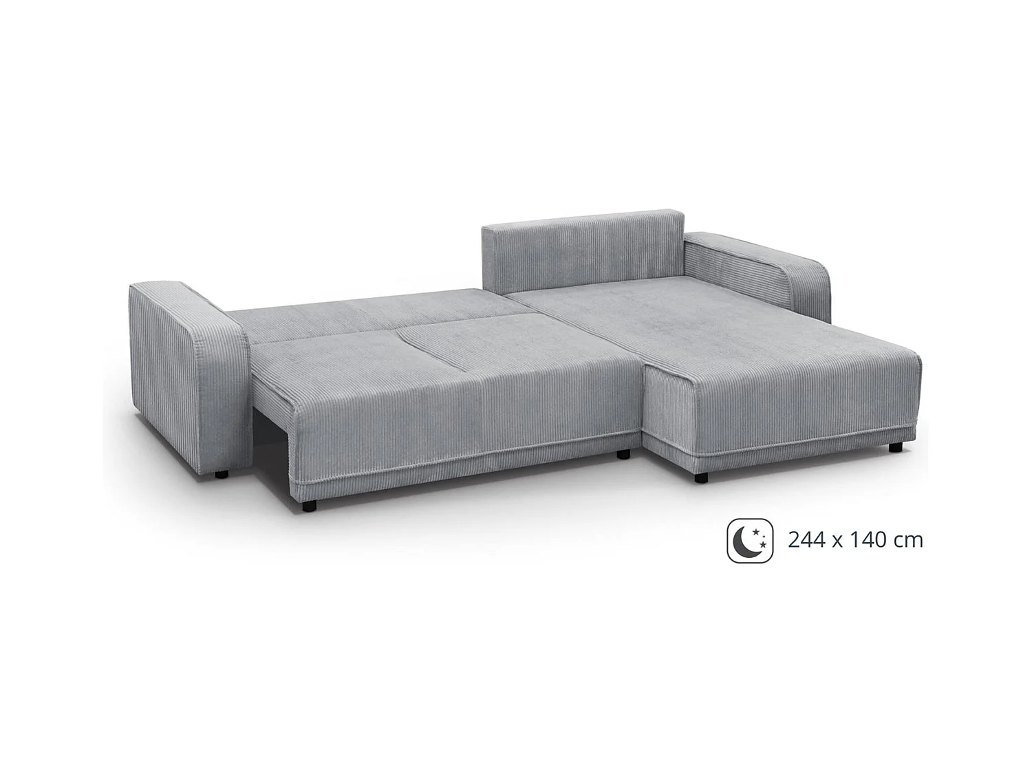 ECKSCHLAFSOFA Primo L hellgrau