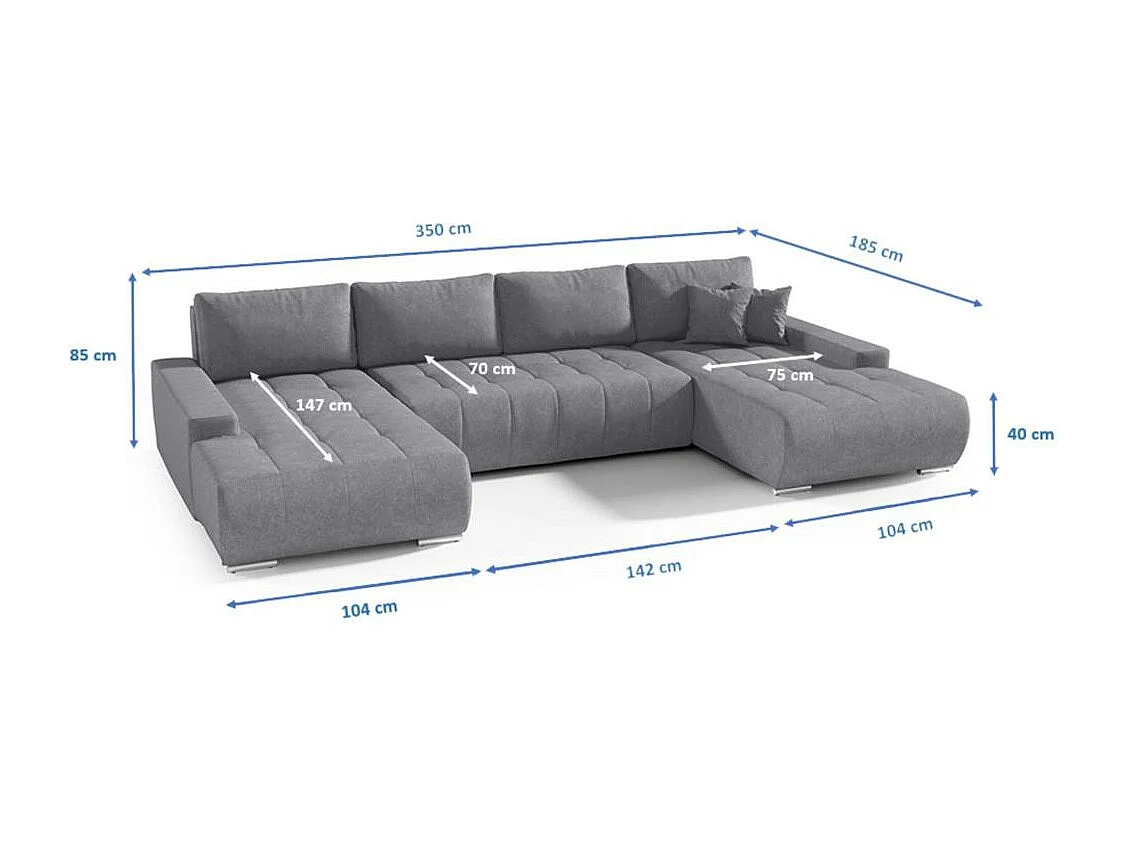 WOHNLANDSCHAFT Draco U Hellgrau.