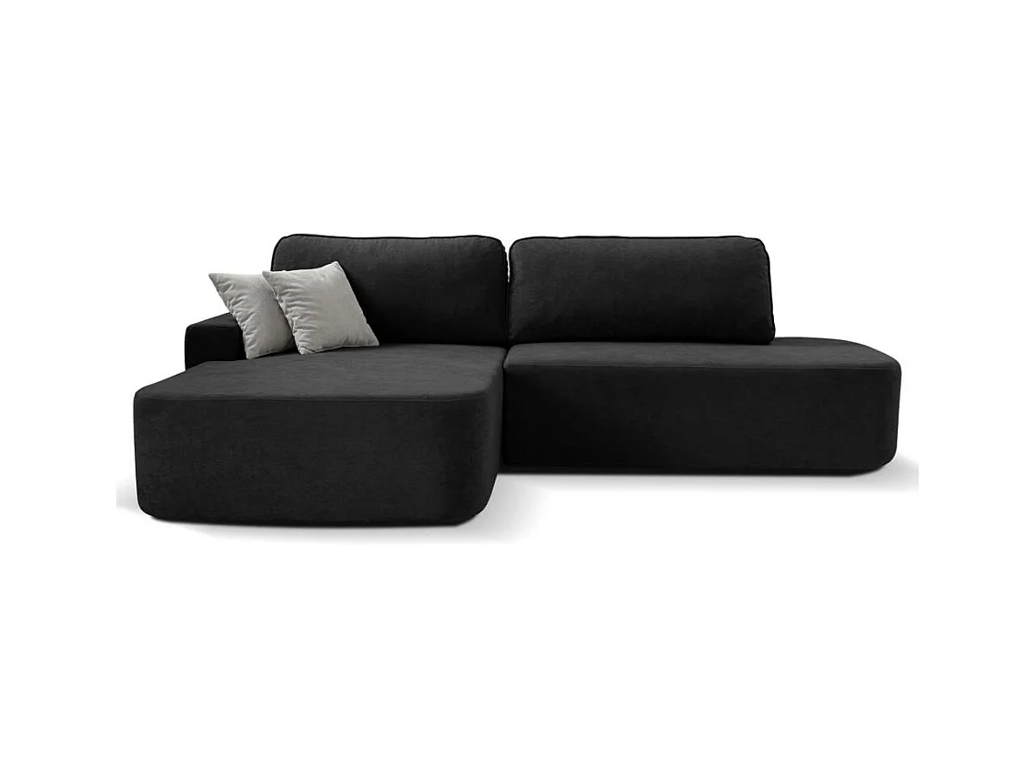 ECKSCHLAFSOFA Gavi schwarz velours links