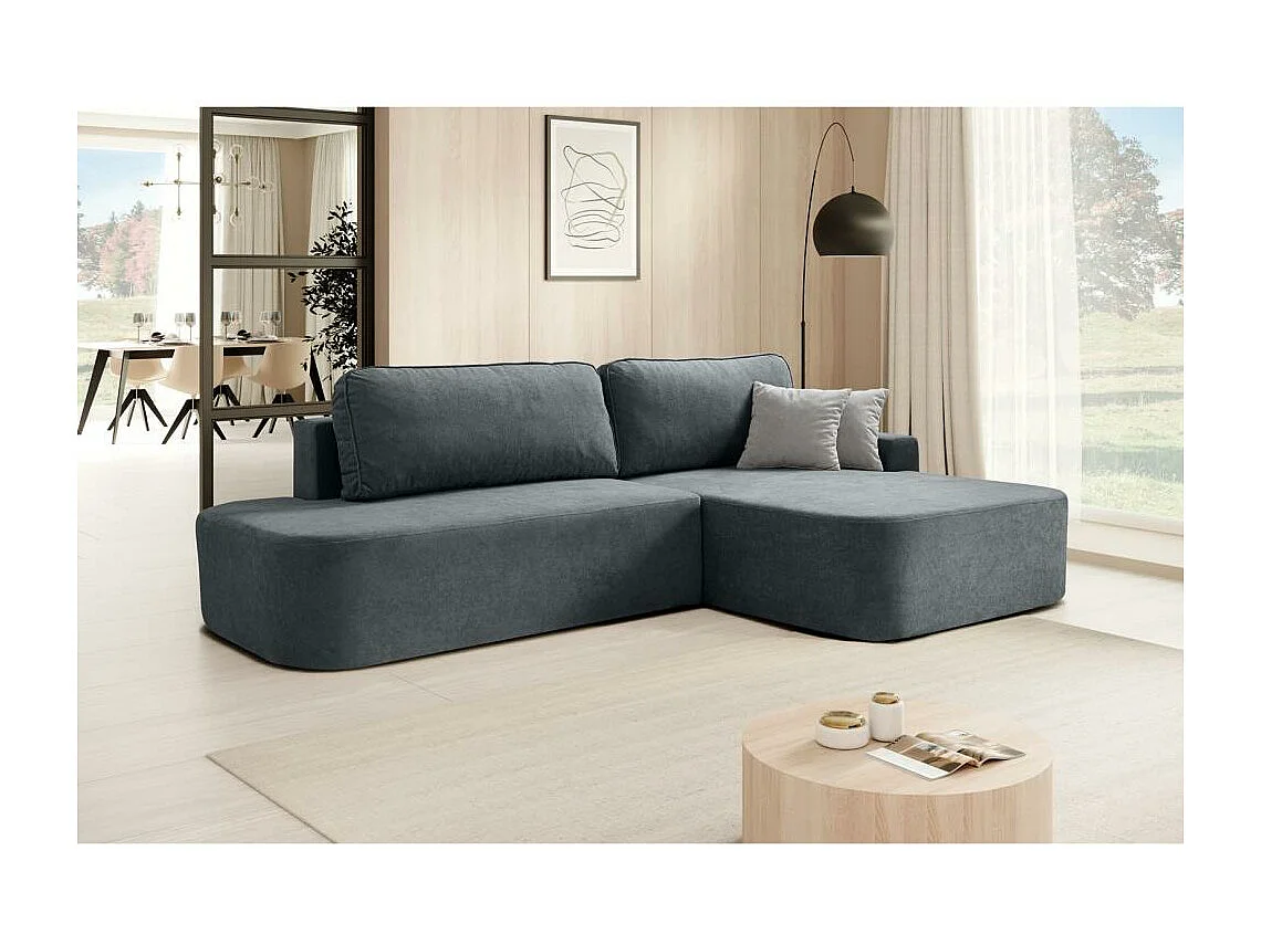 ECKSCHLAFSOFA Gavi dunkelgrau velours rechts