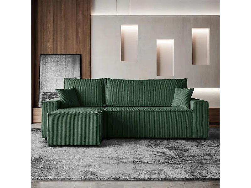 ECKSCHLAFSOFA mit Schlaffunktion Hektor dunkelgrün