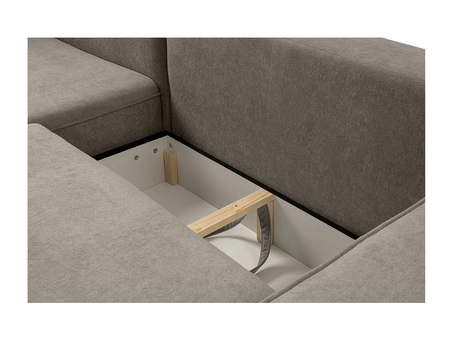 ECKSCHLAFSOFA Torre beige velours links