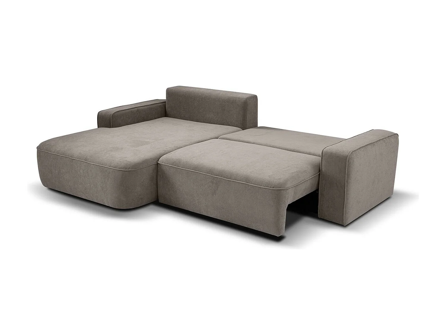 Hoekslaapbank Torre beige fluweel links