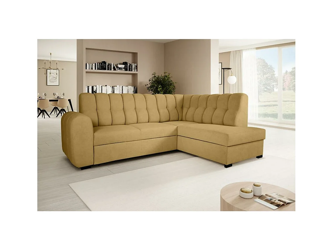 Canapé-lit ECKSCHLAFSOFA Zoja droit jaune
