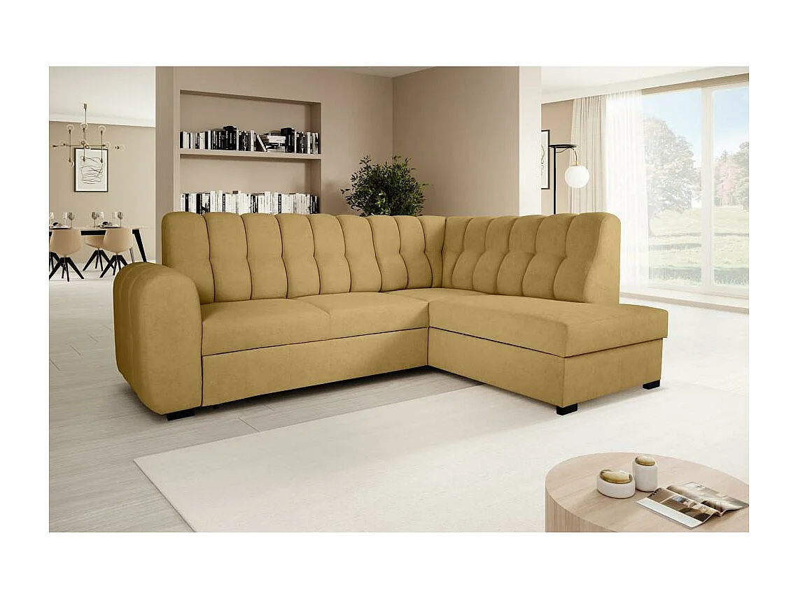 Canapé-lit ECKSCHLAFSOFA Zoja droit jaune