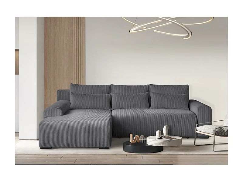 ECKSCHLAFSOFA Benny dunkelgrau links