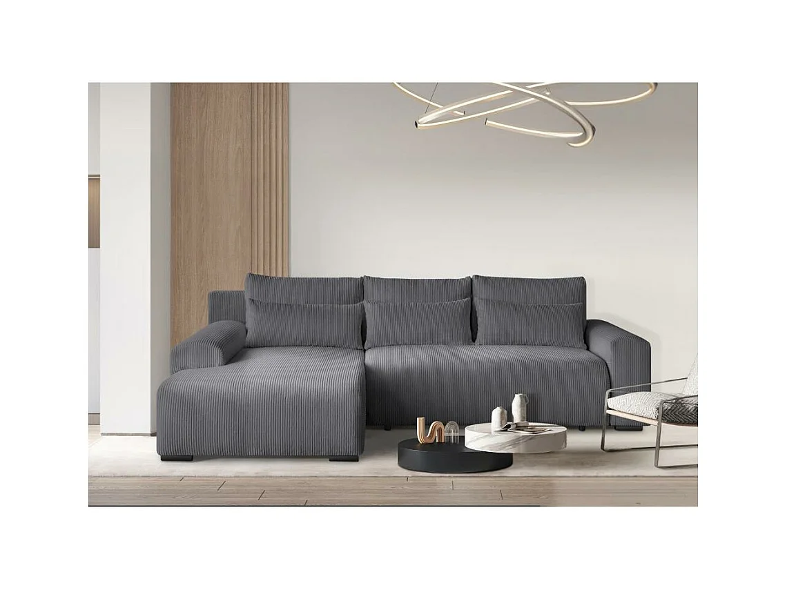 ECKSCHLAFSOFA Benny dunkelgrau links