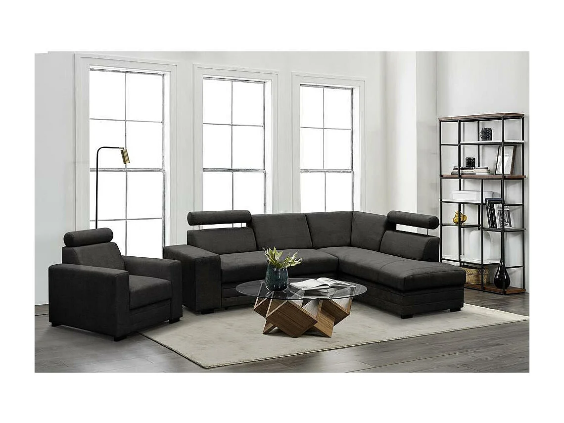 ECKSCHLAFSOFA Roma schwarz rechts