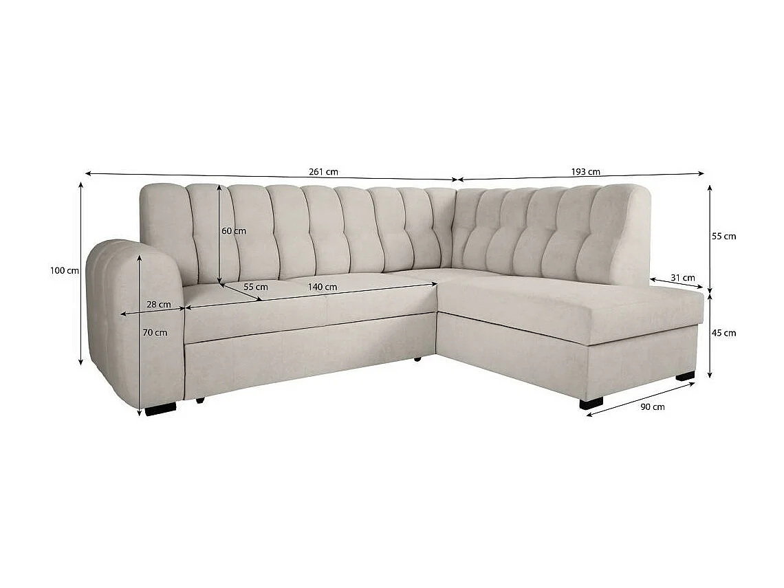 ECKSCHLAFSOFA Zoja links hellblau