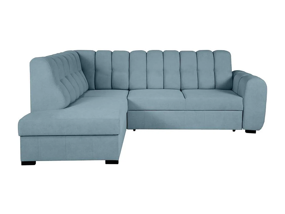 Canapé-lit ECKSCHLAFSOFA Zoja gauche bleu clair