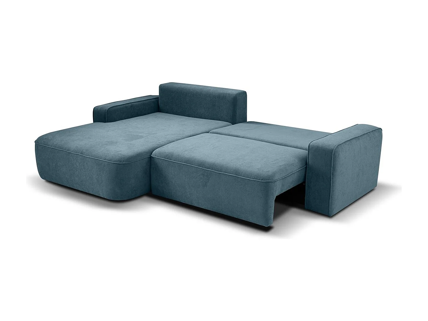 ECKSCHLAFSOFA Torre blau velours links