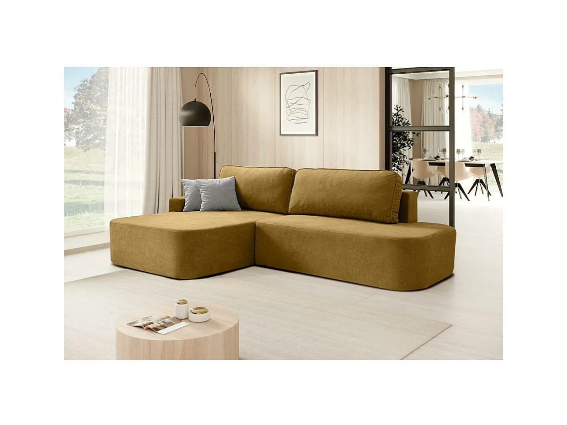 ECKSCHLAFSOFA Gavi gelb velours links