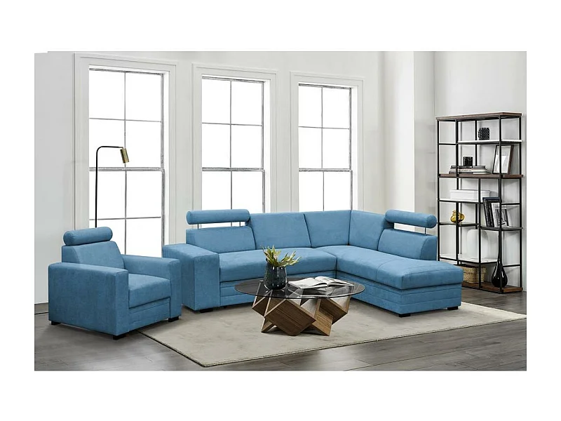 ECKSCHLAFSOFA Roma blau rechts