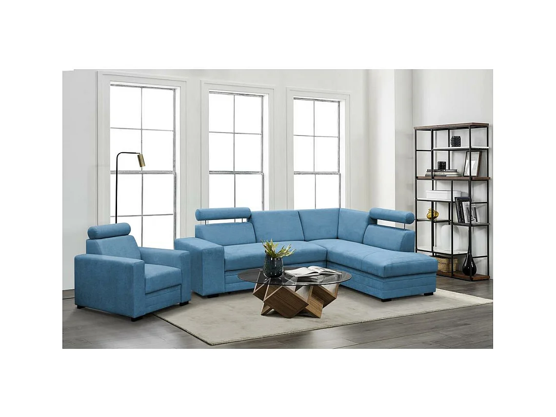 ECKSCHLAFSOFA Roma blau rechts