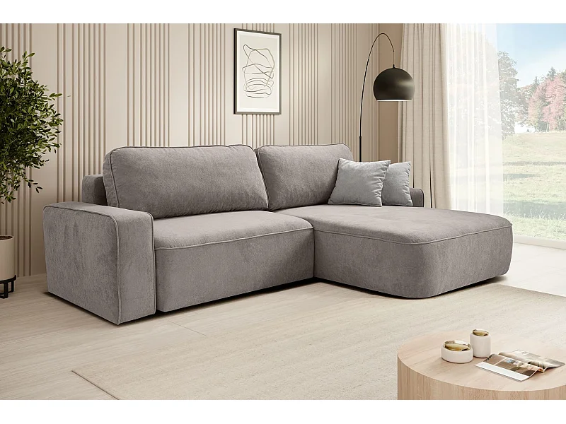 ECKSCHLAFSOFA Torre beige velours rechts