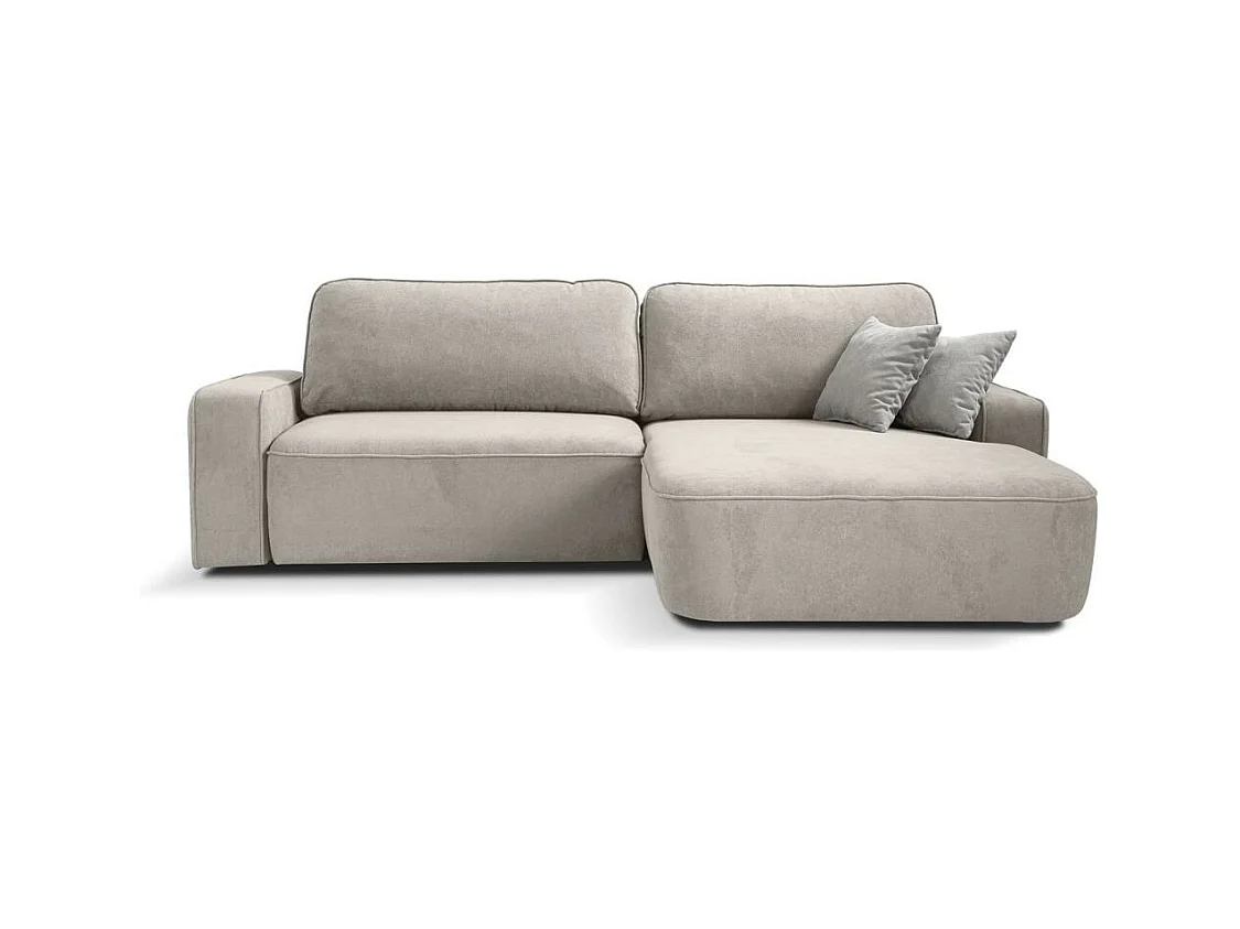 ECKSCHLAFSOFA Torre beige velours rechts