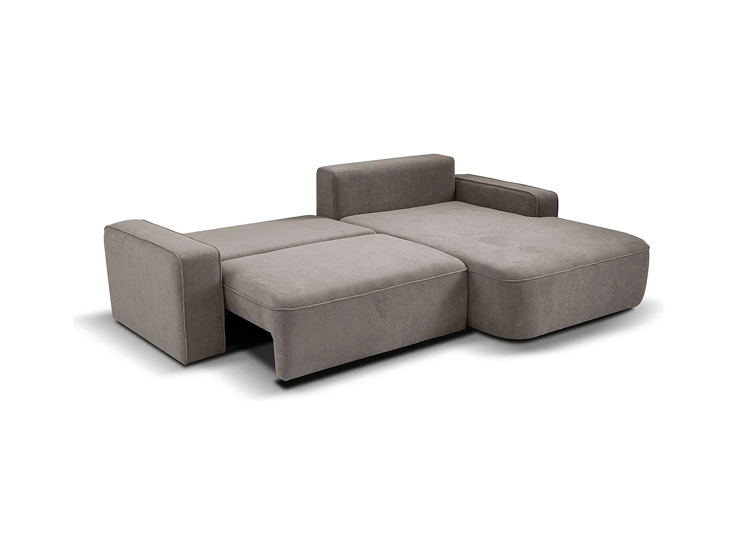 ECKSCHLAFSOFA Torre beige velours rechts