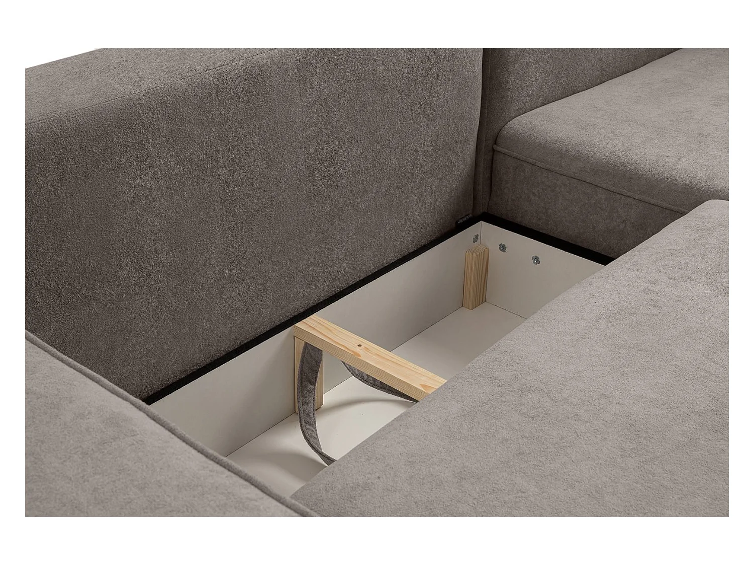 ECKSCHLAFSOFA Torre beige velours rechts