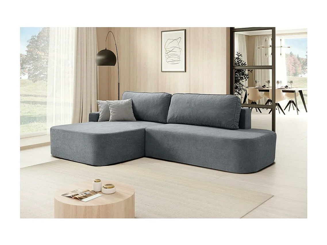 ECKSCHLAFSOFA Gavi grau velours links