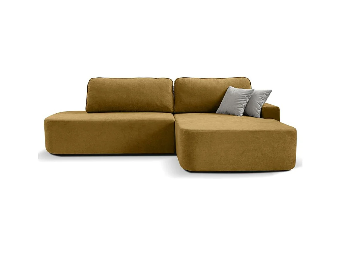 ECKSCHLAFSOFA Gavi gelb velours rechts