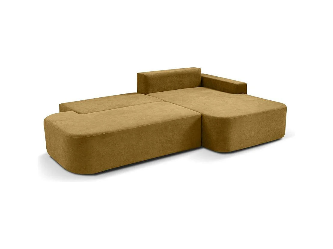 ECKSCHLAFSOFA Gavi gelb velours rechts