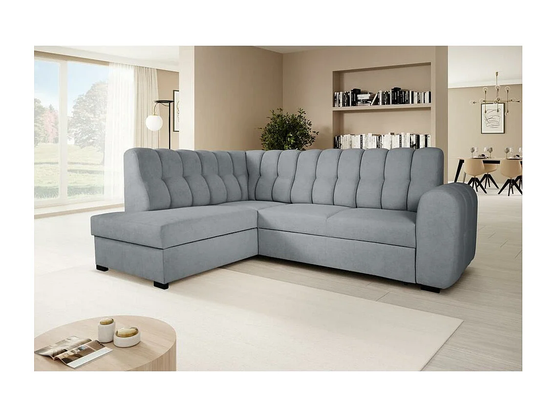 Canapé-lit ECKSCHLAFSOFA Zoja gauche gris clair