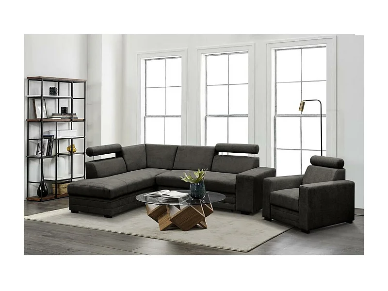 ECKSCHLAFSOFA Roma dunkelgrau links