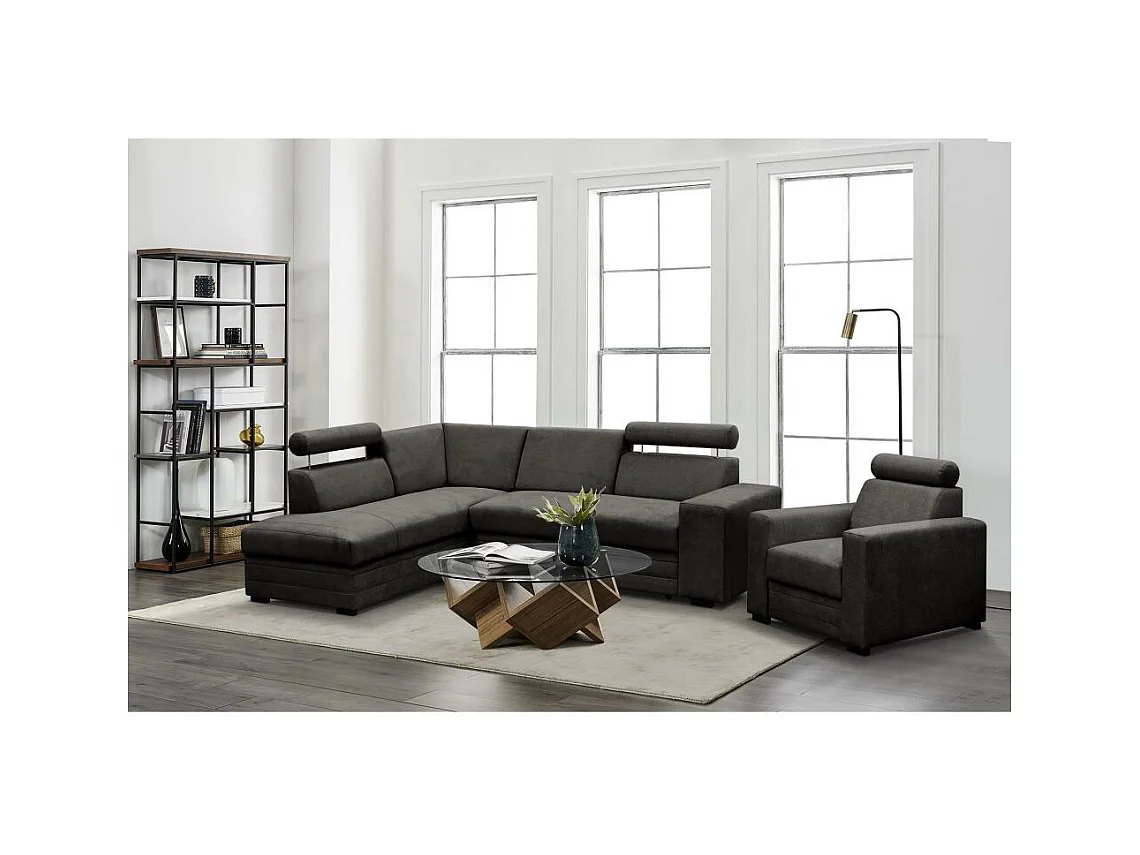 ECKSCHLAFSOFA Roma dunkelgrau links
