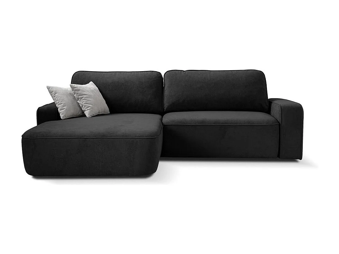 ECKSCHLAFSOFA Torre schwarz velours links
