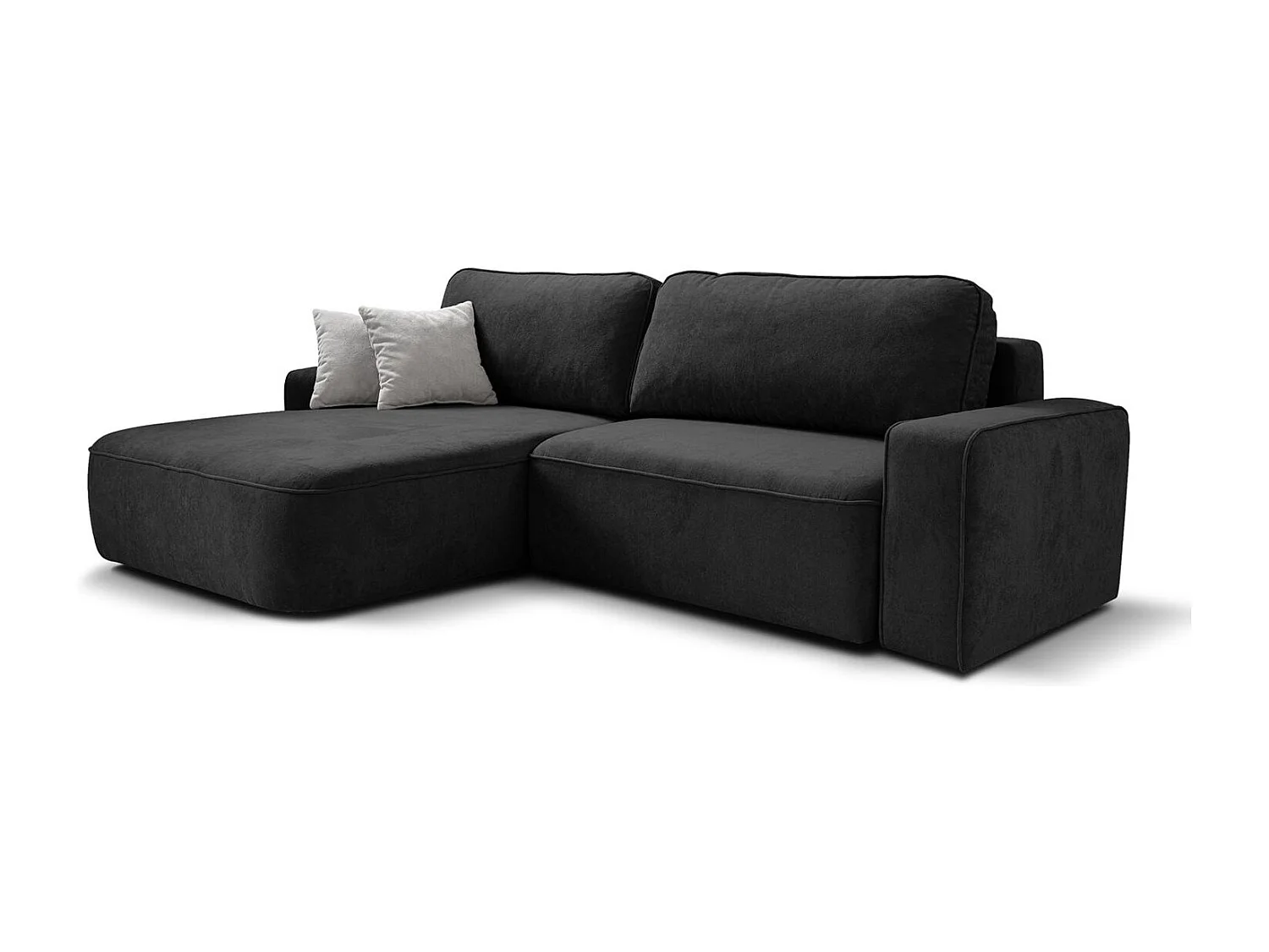 ECKSCHLAFSOFA Torre schwarz velours links