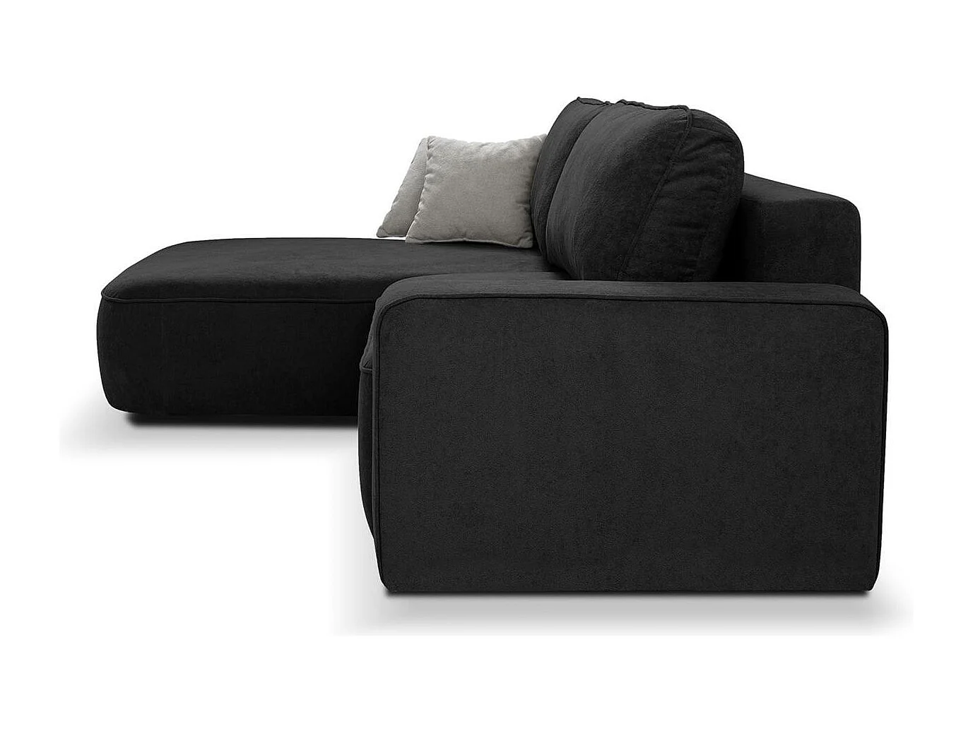 ECKSCHLAFSOFA Torre schwarz velours links