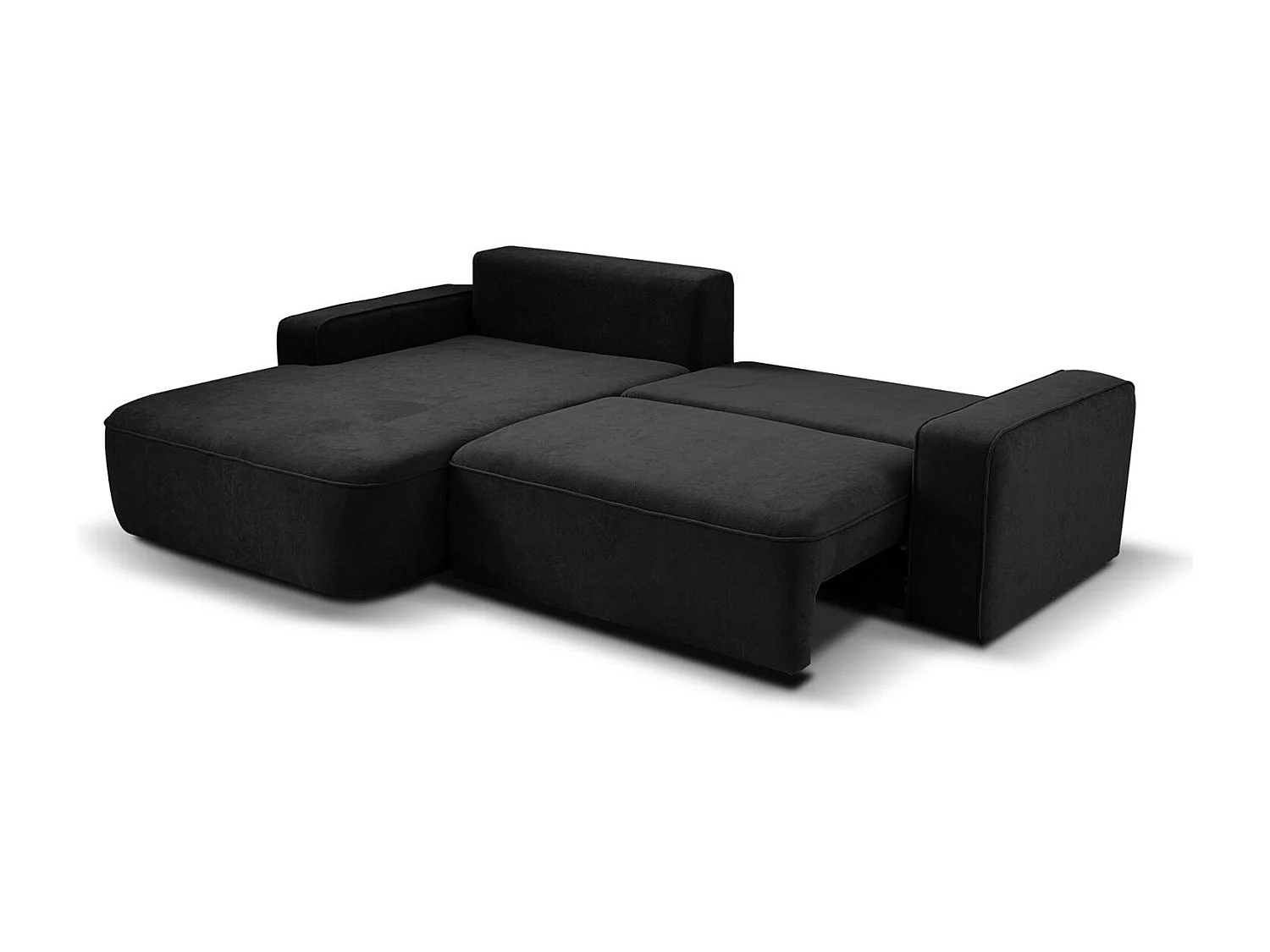ECKSCHLAFSOFA Torre schwarz velours links