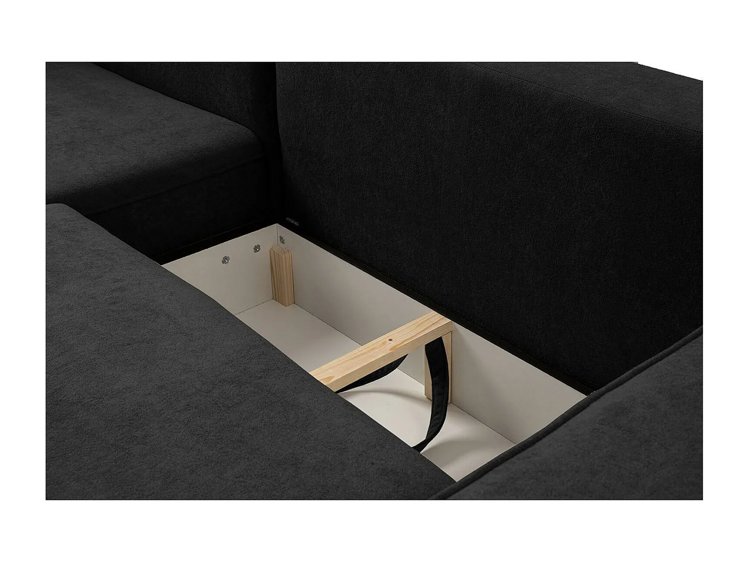 ECKSCHLAFSOFA Torre schwarz velours links