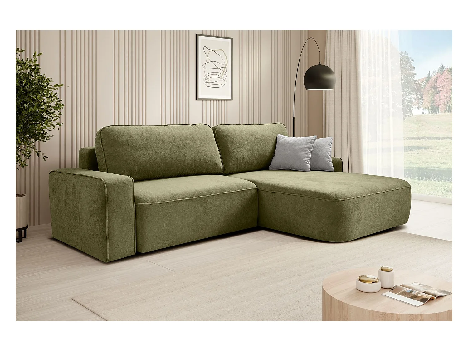 CANAPE Torre vert velours droit
